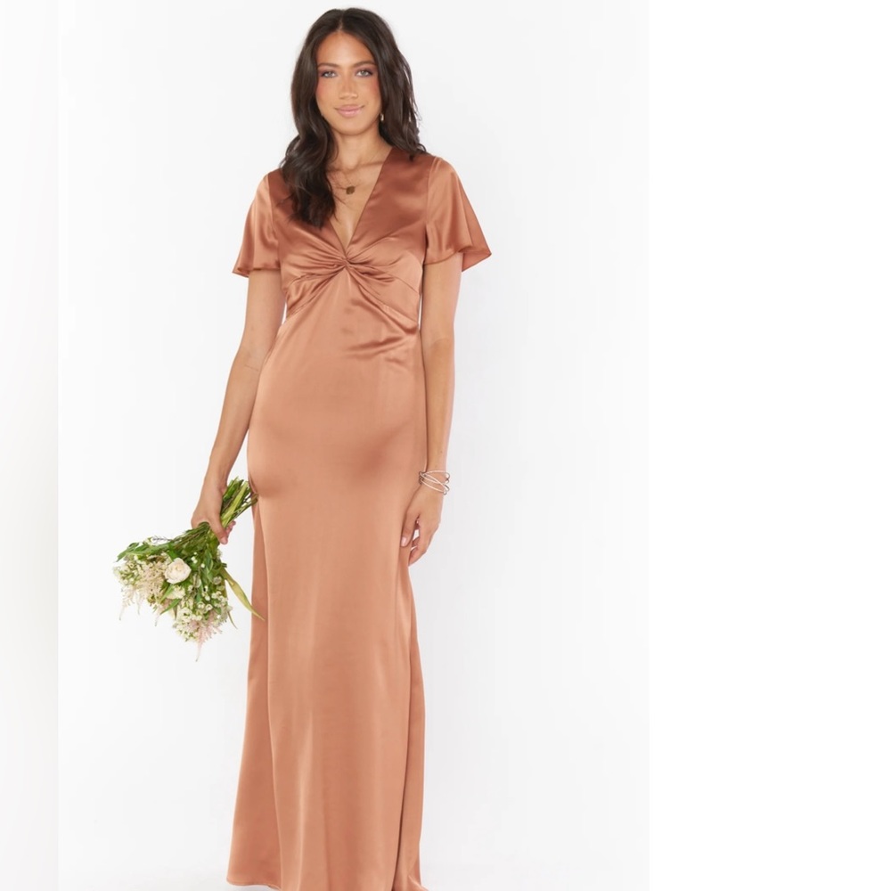 NWT Copper Luxe Satin Long Gown - Show Me Your MuMu Wedding